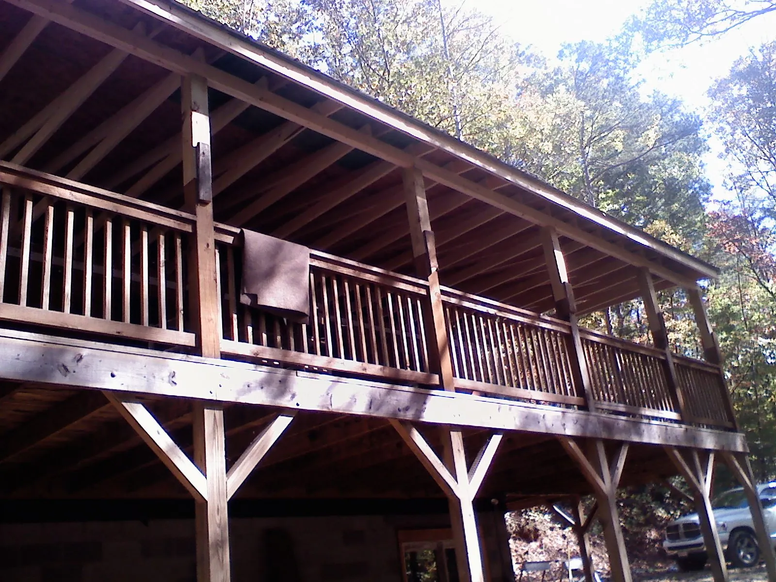 Timber framing under a new elevated porch and deck — Roof Leak Repair in Riverbank by Roofing Brothers